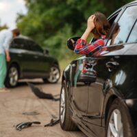 car accident lawyer Pearland, TX with 2 cars smashed after an accident